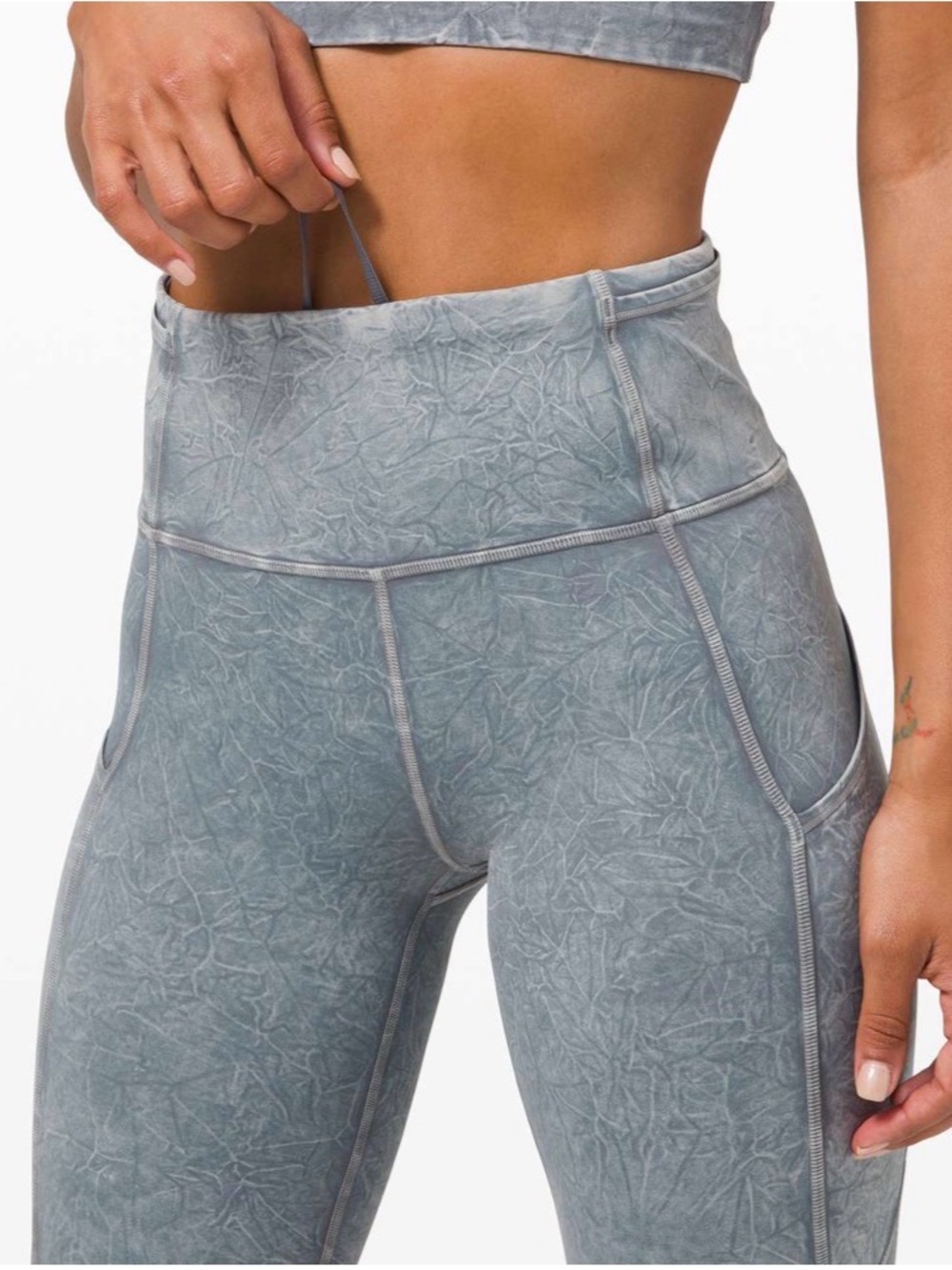 Lululemon Fast & Free High Rise Tight 25” Ice Dye Asphalt Grey Size 4